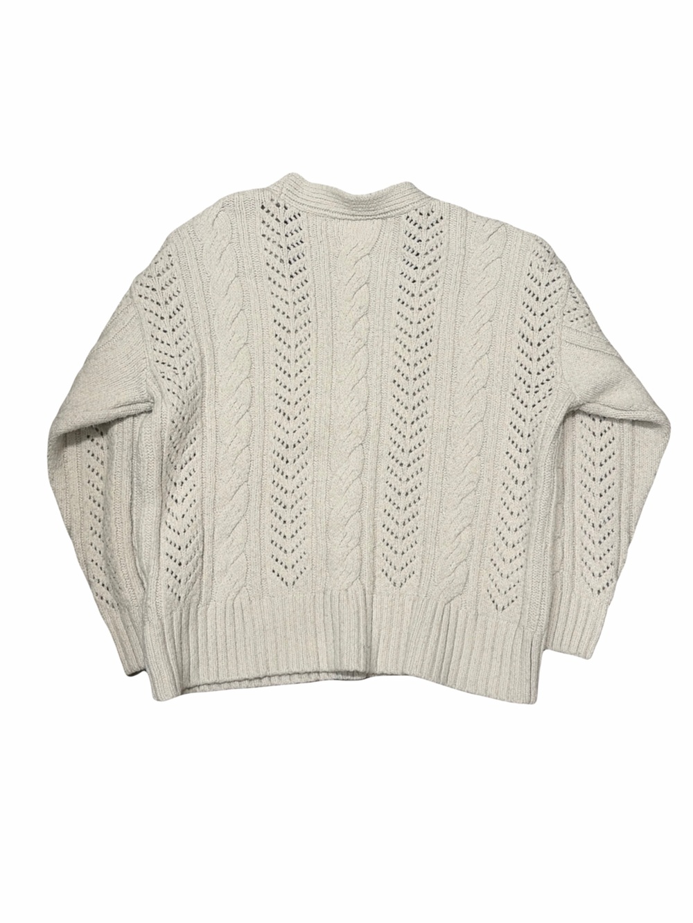 Anthropologie Classic Pointelle Cardigan Light Sand - Picture 4 of 6
